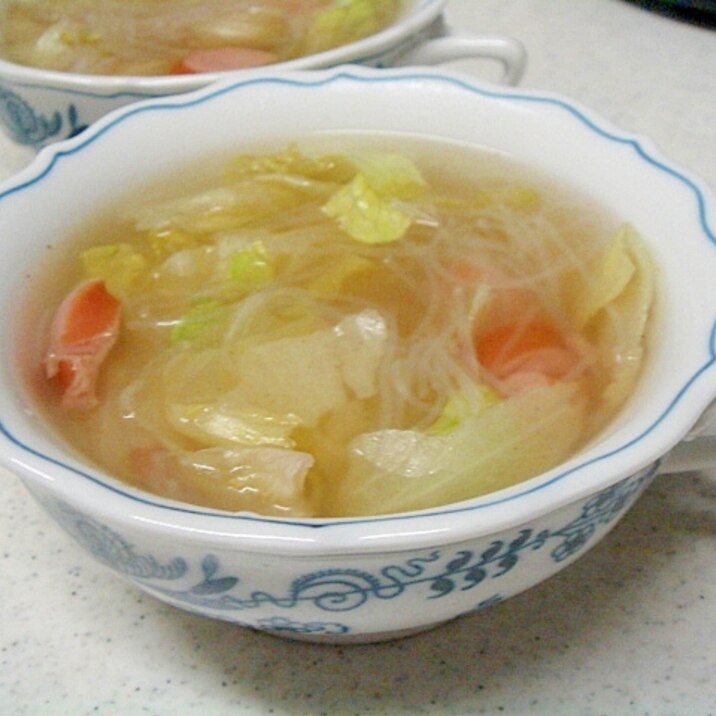 春雨とレタスの中華スープ